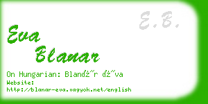 eva blanar business card